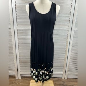 SLIG Sundress Black with Floral Hem-Medium